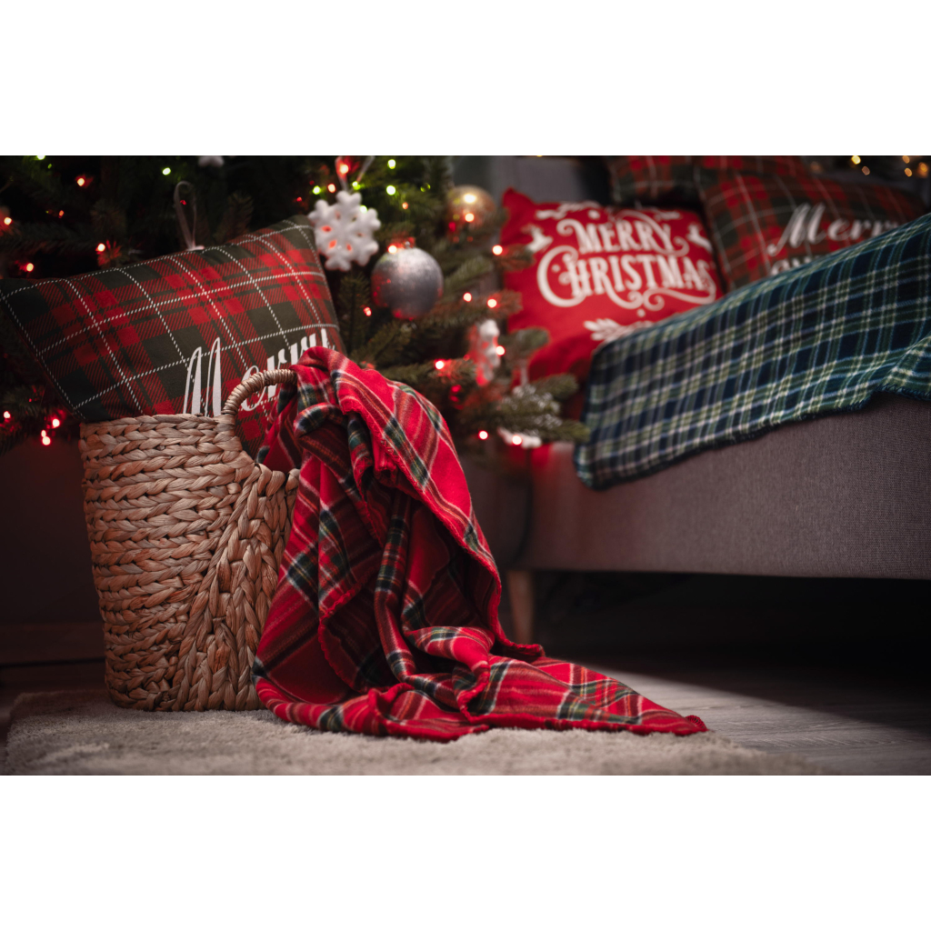 Плед Ardesto Christmas Fleece 130x160см, 100% поліестер, клітинка, червоний (ART0717PB) - зображення 5