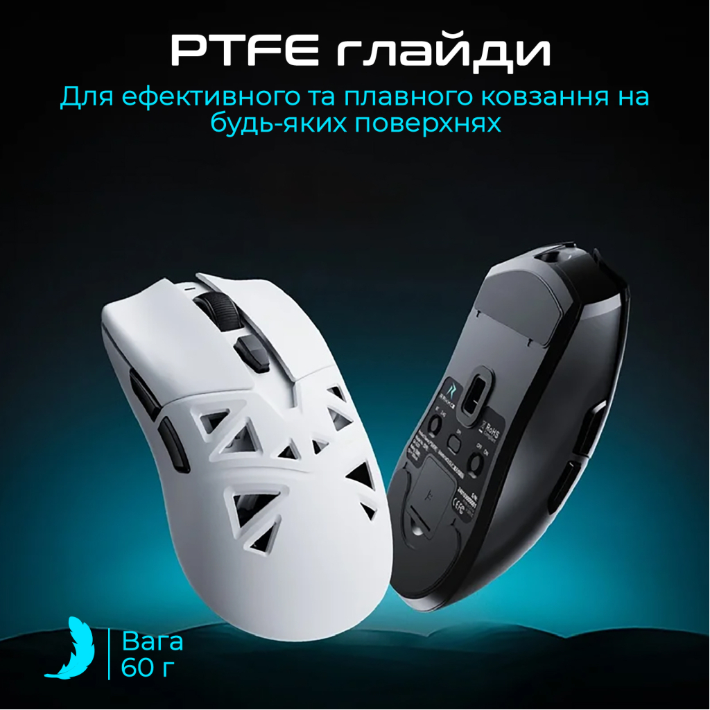 Мишка RAWM SA-SL01C Wireless/Bluetooth White (SA-SL01C.white) - зображення 6