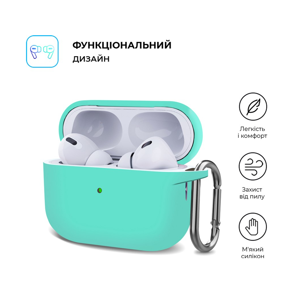 Чохол для навушників Armorstandart Hang Case для Apple AirPods Pro 2 Mint Green (ARM68589) - зображення 2
