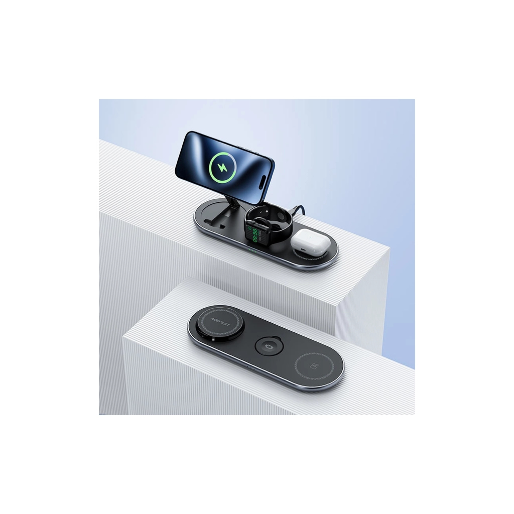 Зарядний пристрій Acefast Wireless QI 3in1 15W E19 Qi2 (6974316283096) - зображення 7