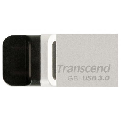 USB флеш накопичувач Transcend 64GB JetFlash OTG 880 Metal Silver USB 3.0 (TS64GJF880S) - зображення 1