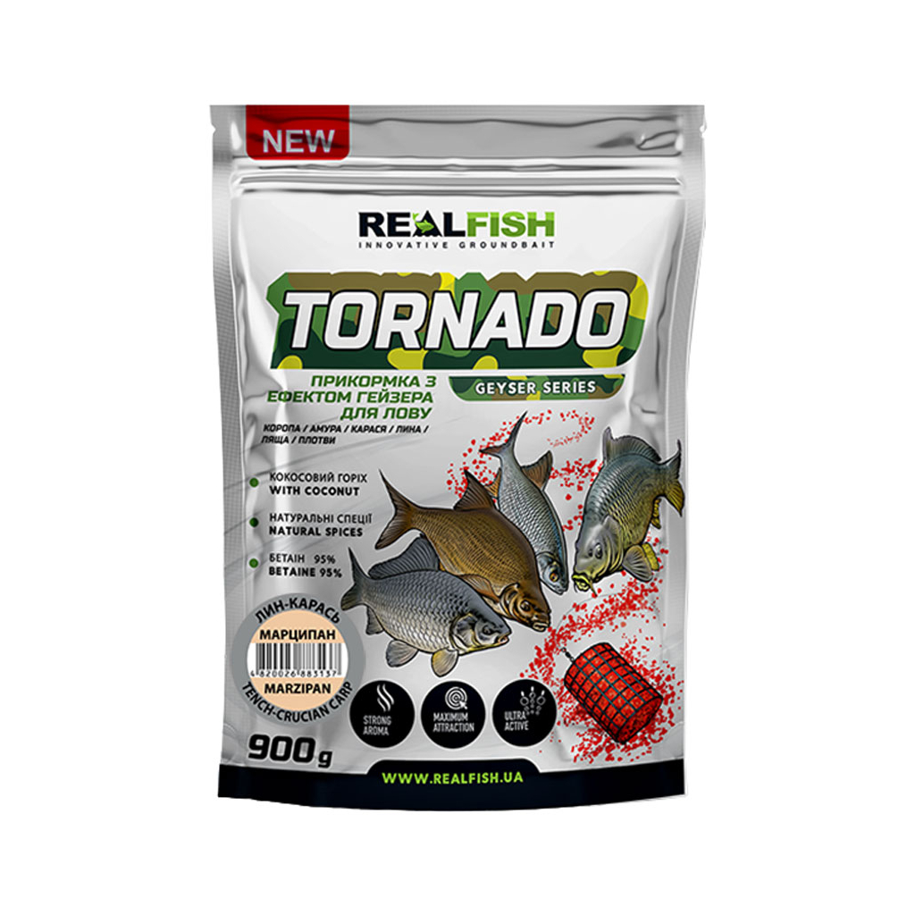Прикормка Real Fish Торнадо Лин-карась (Марципан) 0.9kg (809.00.46) - зображення 1
