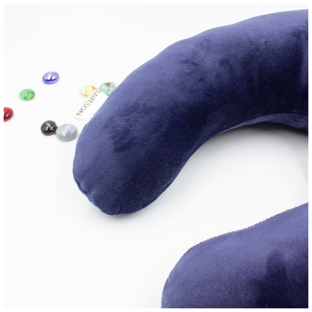 Подушка MirSon для подорожей №8751 Velvet Line 28-0006 Navy blue 50% Memory (2200006348368) - изображение 3