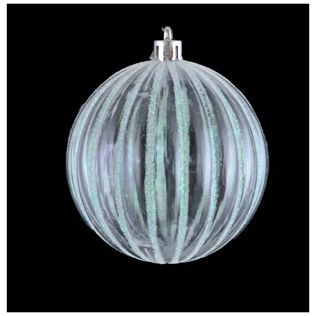 Ялинкова іграшка YES! Fun Сніговий барс прозора 8 см (972888) - зображення 1