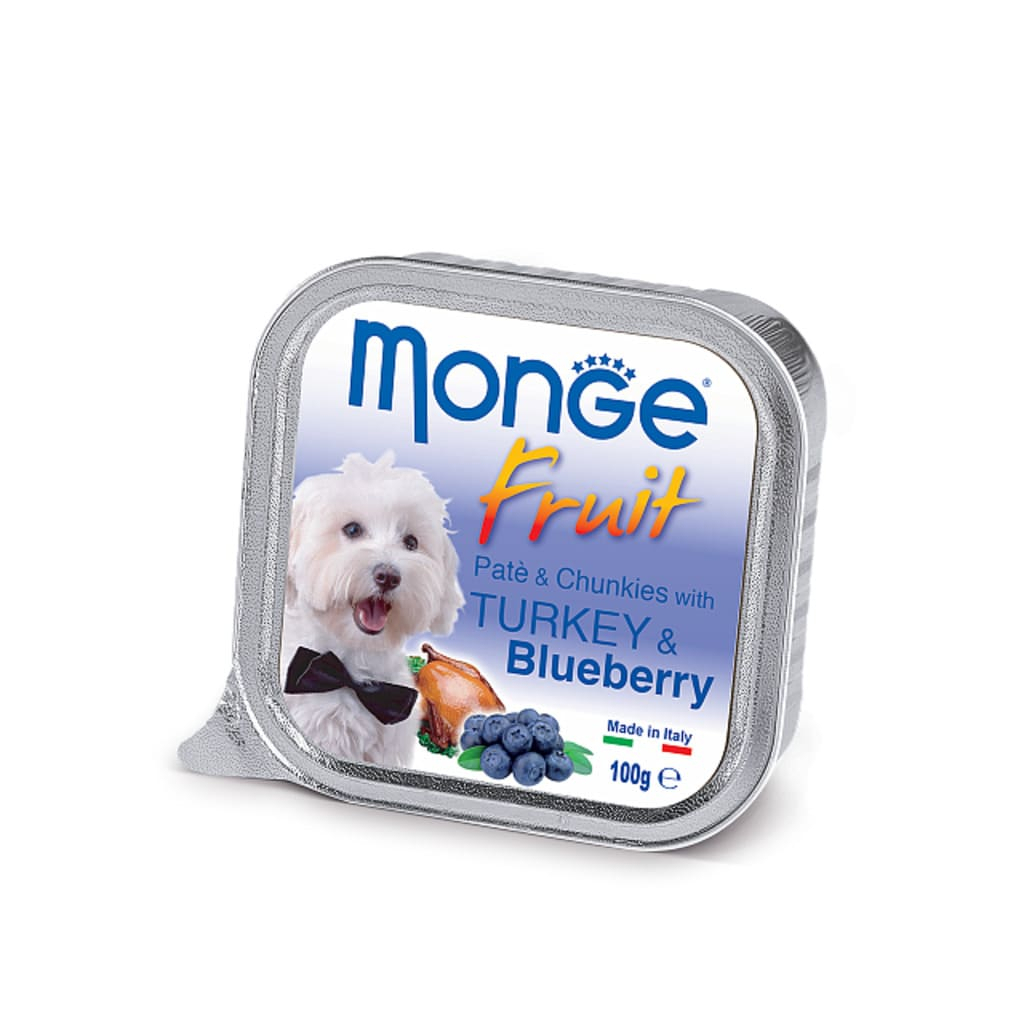 Консерви для собак Monge DOG FRUIT індичка з чорницею 100 г (8009470013208) - зображення 1
