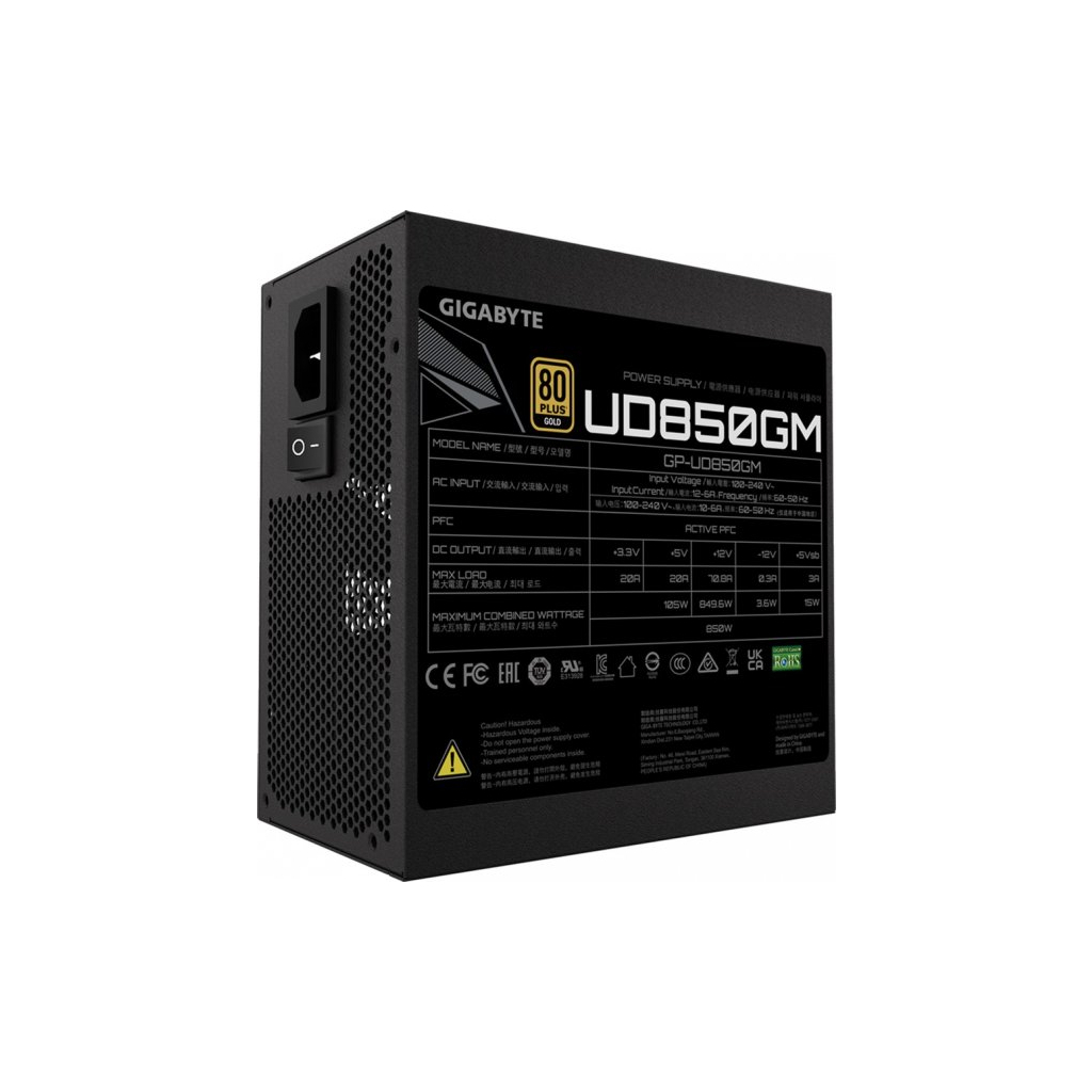 Блок живлення GIGABYTE 850W (GP-UD850GM) - изображение 4