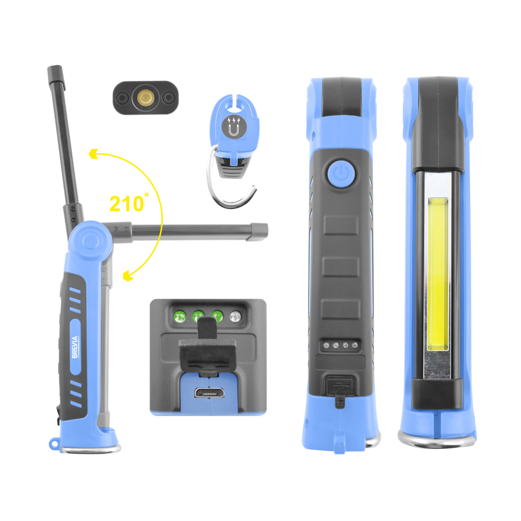 Ліхтар Brevia LED Ultra-slim 3W COB+1W LED 300lm, 2000mAh, microUSB (11360) - зображення 2