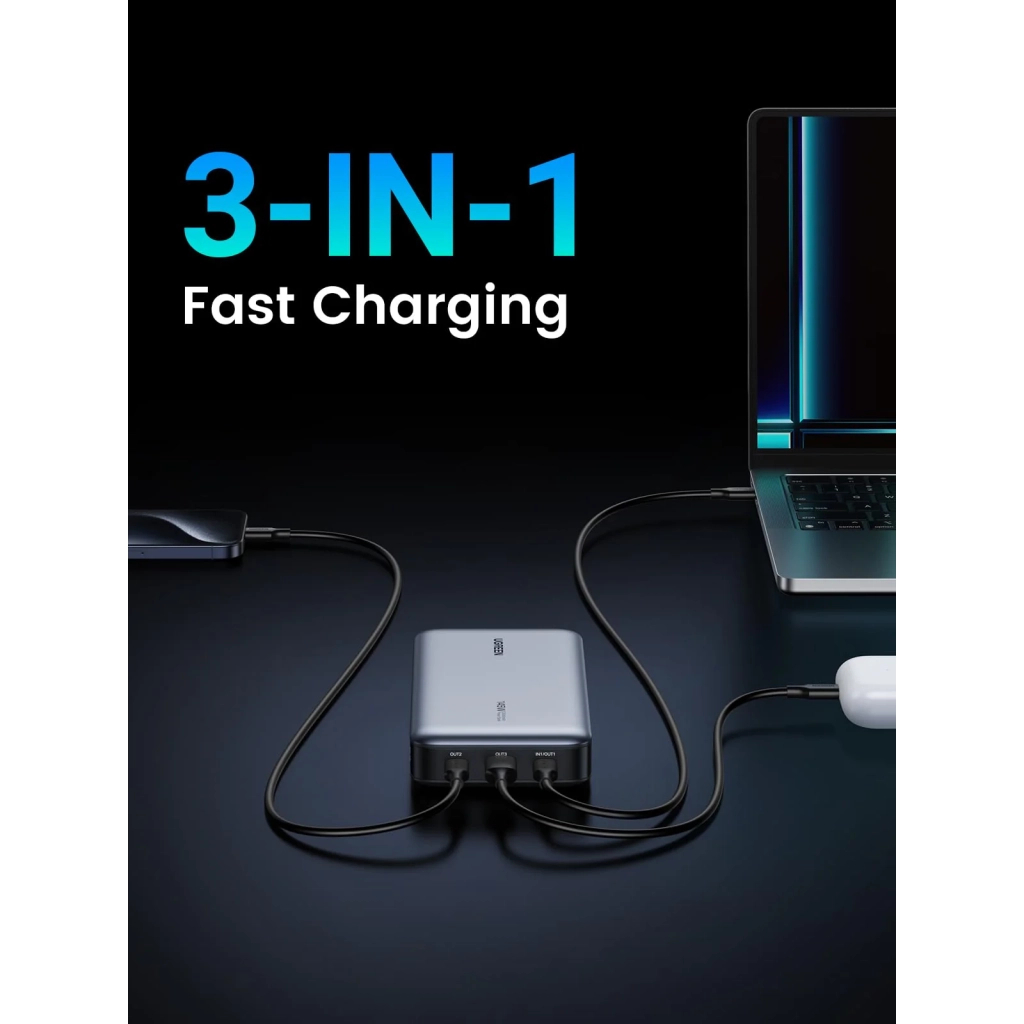 Концентратор Ugreen USB-C to HDMI + 2xUSB 3.2 + USB-C 3.2 + RJ45 + PD CM512 gray (45000) - зображення 8