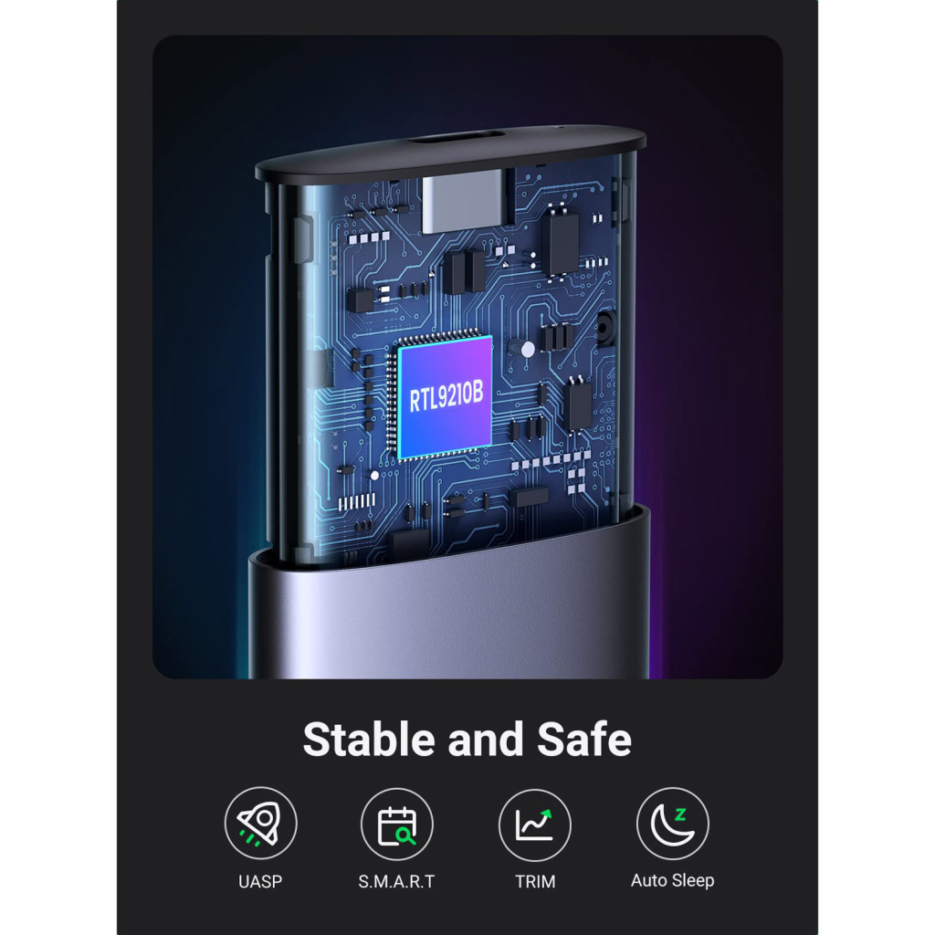 Кишеня зовнішня Ugreen SSD M.2 (NVME) M-KEY UGREEN 3.2 GEN2 CM400 gray (90264) - зображення 3