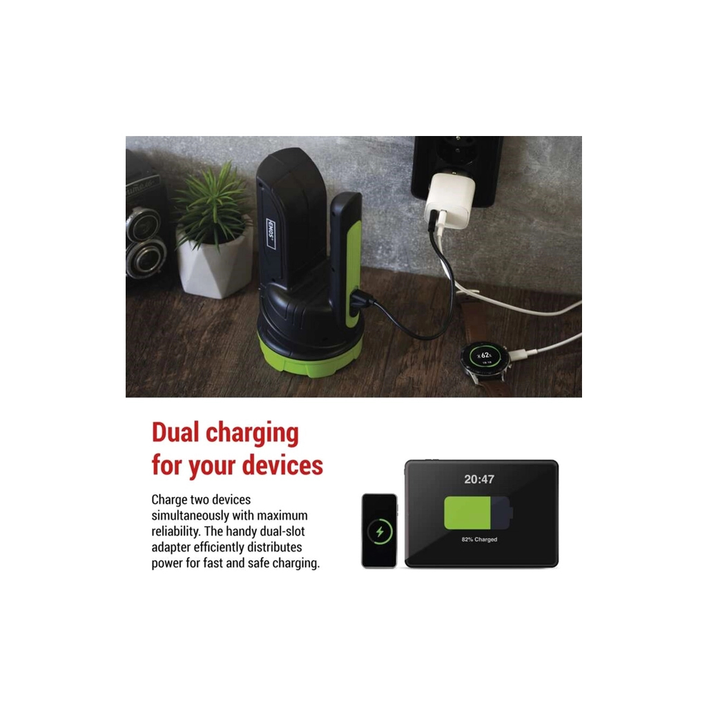 Зарядний пристрій EMOS V02B15 1xUSB-A + 1xUSB-C 15W GaN (V02B15) - зображення 4