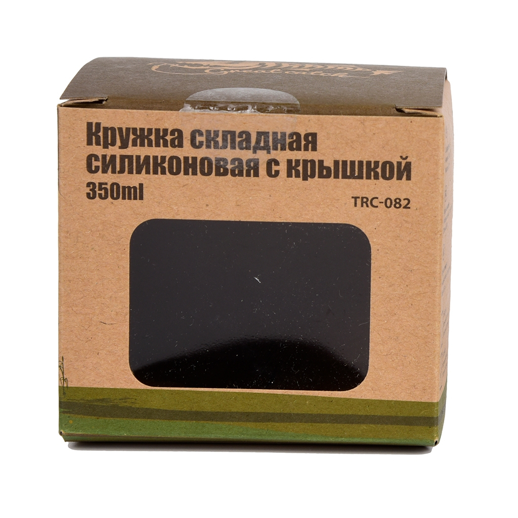 Чашка туристична Tramp складана силіконова з кришкою 350ml black (TRC-082-black) - зображення 4