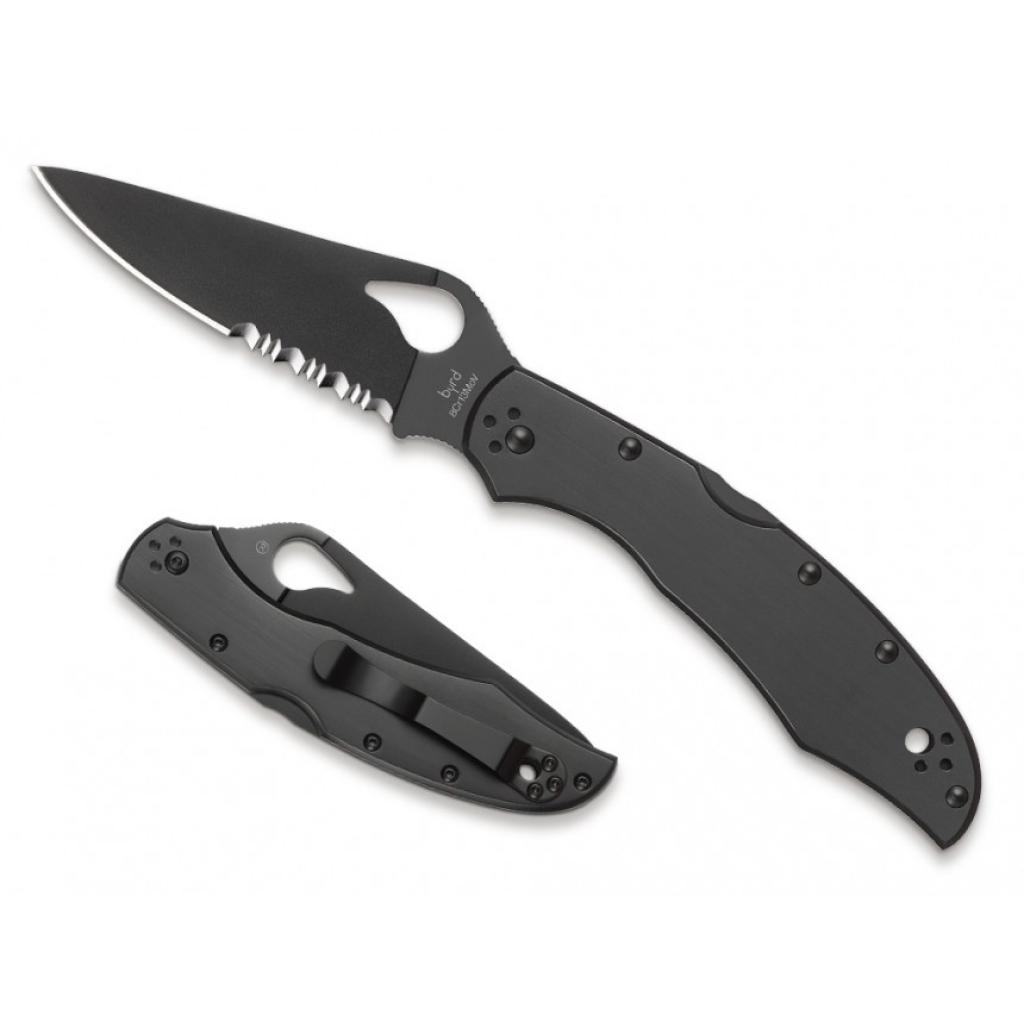 Ніж Spyderco Byrd Cara Cara 2 Black, полусеррейтор (BY03BKPS2) - зображення 2