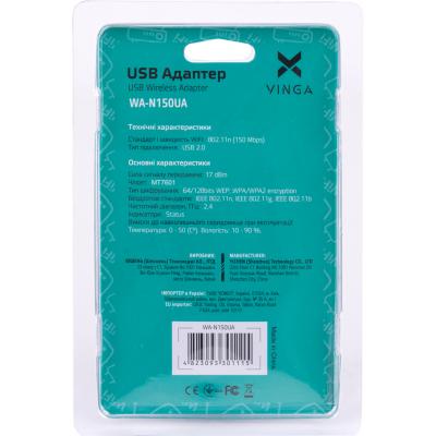 Мережева карта Wi-Fi Vinga WA-N150UA - зображення 7