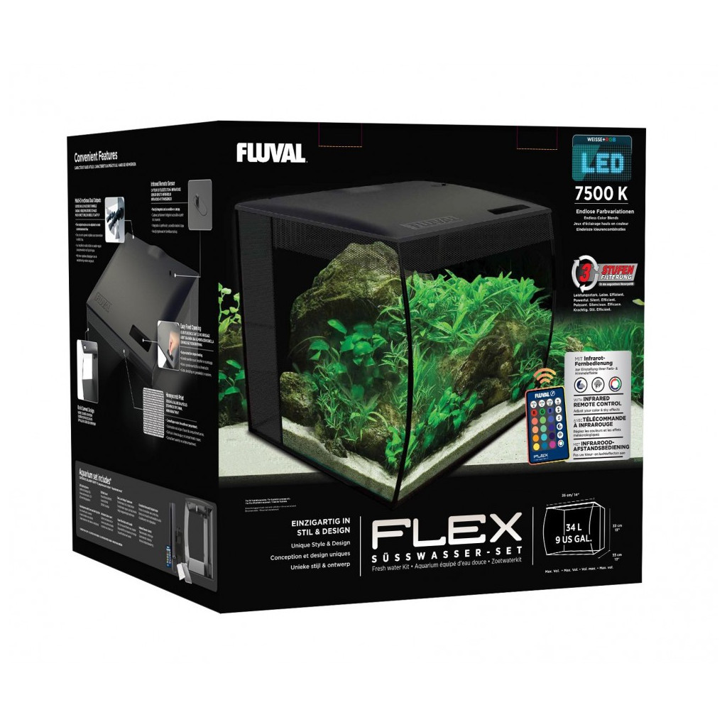 Акваріум Fluval FLEX з обладнанням 34 л чорний (015561150040) - зображення 2