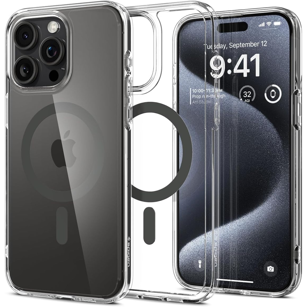 Чохол до мобільного телефона Spigen Apple iPhone 15 Pro Ultra Hybrid MagFit Graphite (ACS06716) - зображення 2