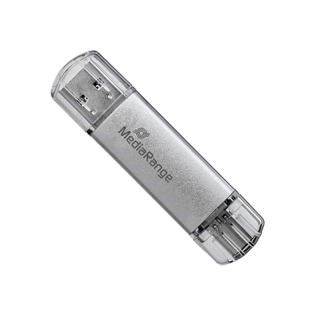 USB флеш накопичувач Mediarange 128GB Silver USB 3.0 / Type-C (MR938) - зображення 1