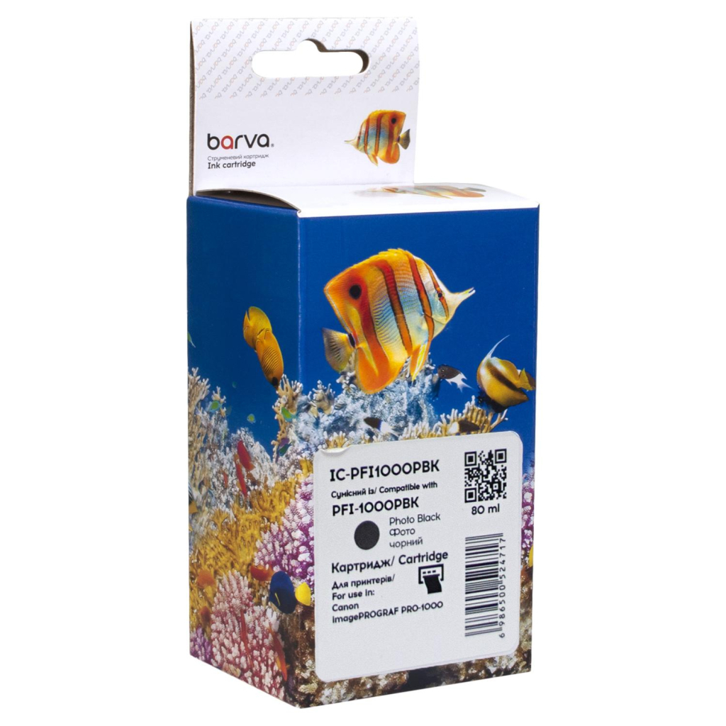 Картридж Barva Canon PFI-1000PBK 0546C001 80мл photo black (IC-PFI1000PBK) - зображення 1