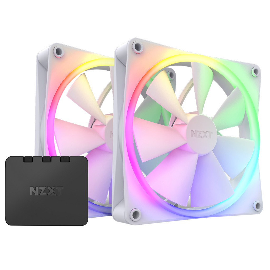 Кулер до корпусу NZXT F140RGB Twin (White) (RF-R14DF-W1) - зображення 1