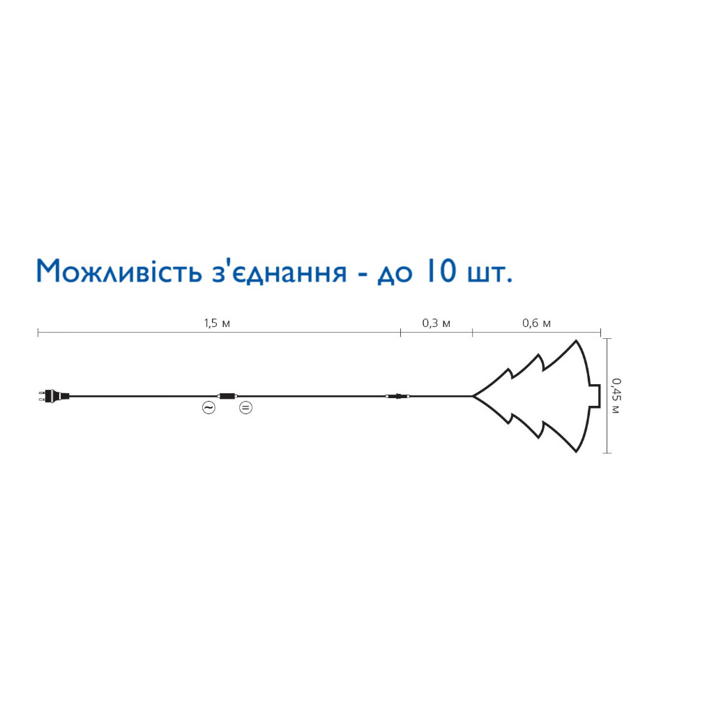 Гірлянда Delux MOTIF Christmas t tree 60*45см 7 flash зелена IP44 EN (90012986) - зображення 2