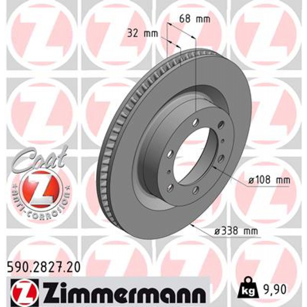 Гальмівний диск ZIMMERMANN 590.2827.20 - зображення 1
