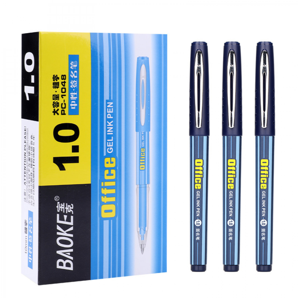 Ручка гелева Baoke Office 1.0 мм, синя (PEN-BAO-PC1048-BL) - зображення 4