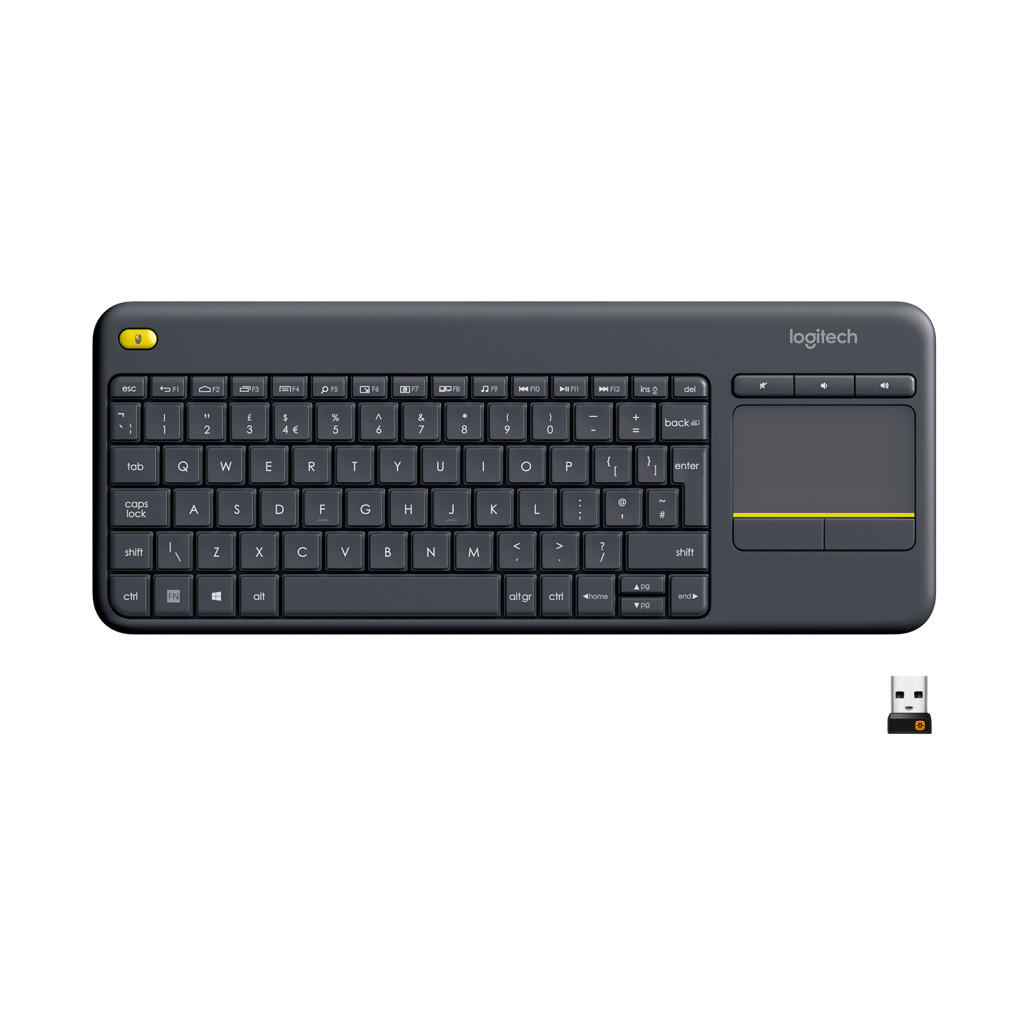 Клавіатура Logitech K400 Plus Touch Wireless UA Black (920-007145) - зображення 1