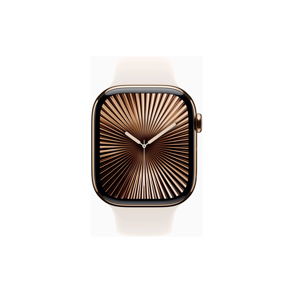Смарт-годинник Apple Watch Series 10 GPS + Cellular 46mm Gold Titanium Case with Starlight Sport Band - M/L (MWYY3QH/A) - зображення 2