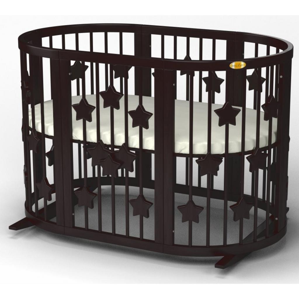 Ліжечко Ingvart SMART BED OVAL із зірочками венге (2351401) - зображення 1