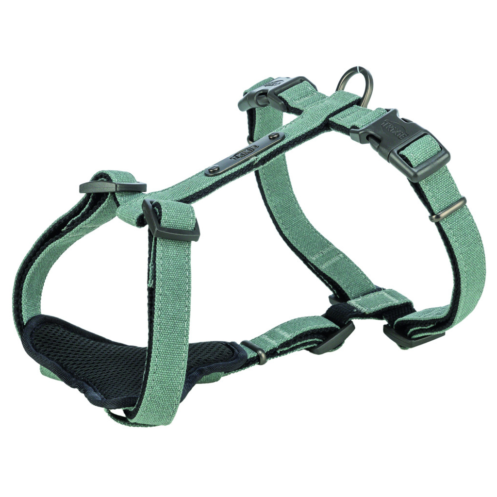 Шлея для собак Trixie CityStyle H-harness Бавовна M–L 52–75 см 20 мм Світло-зелена (4053032682641) - зображення 1