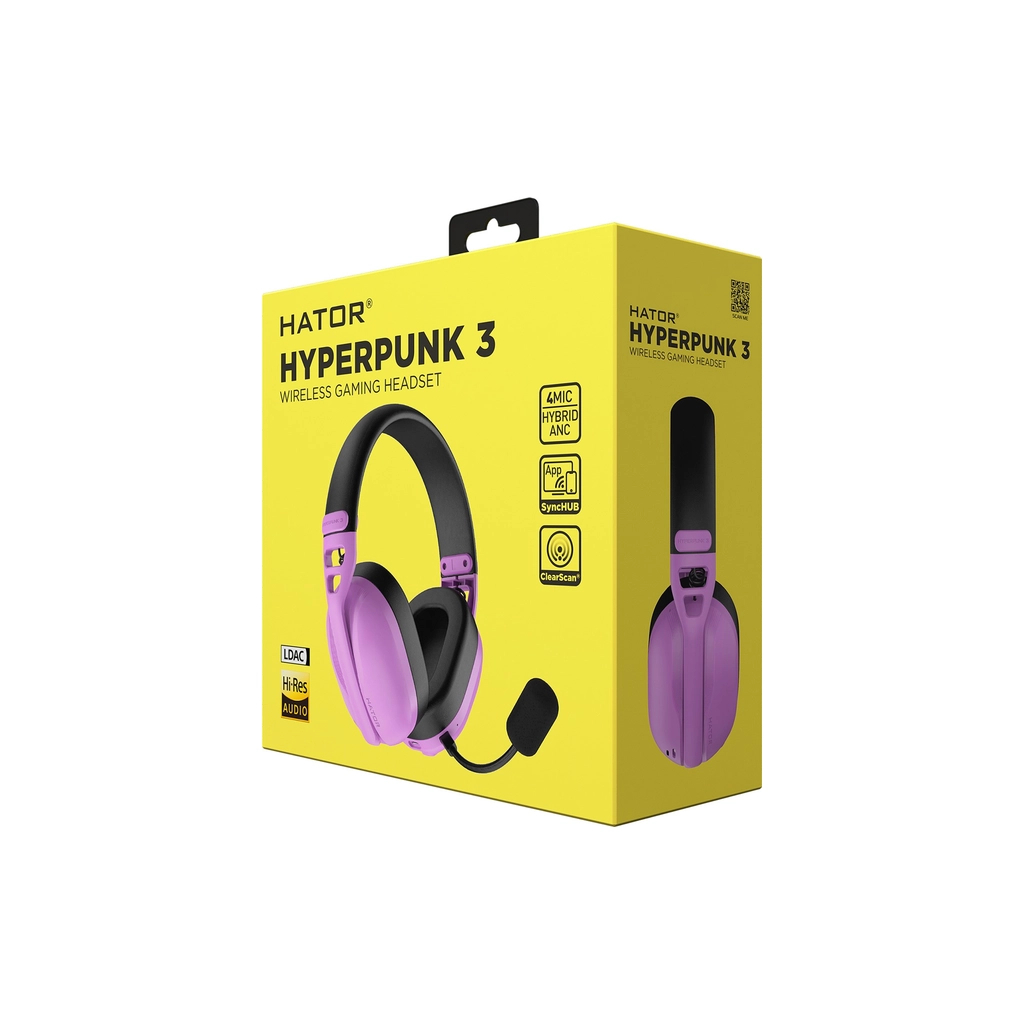 Навушники Hator Hyperpunk 3 Wireless Hi-Res SyncHUB connection Cyber Violet (ESH19) - зображення 8