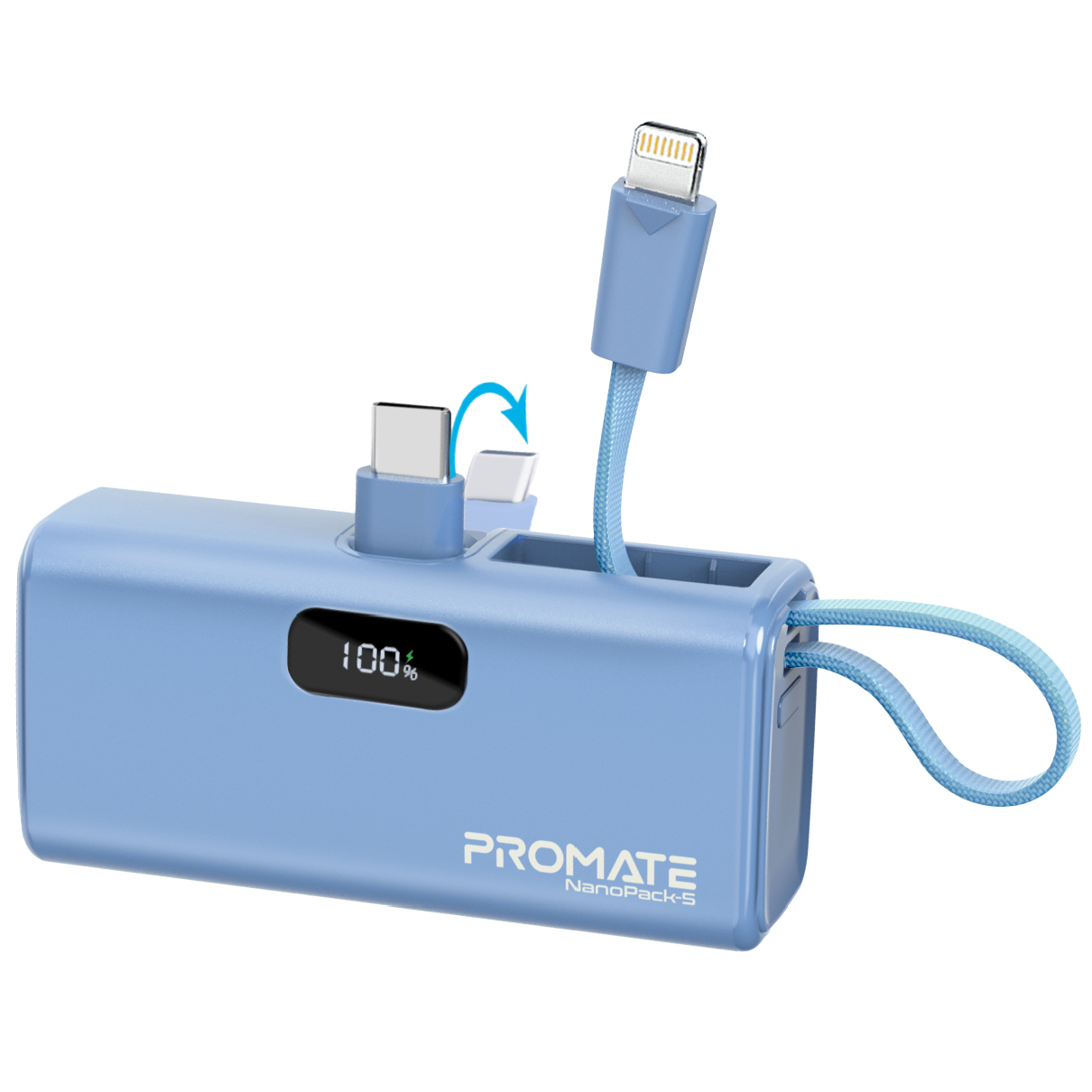 Універсальна мобільна батарея Promate Nanopack-5 5000mAh 20W Blue - изображение 1