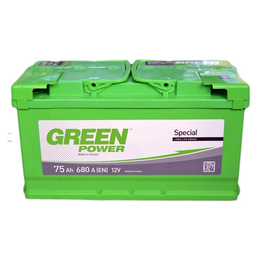 Акумулятор автомобільний GREEN POWER Standart 75Ah Ев (-/+) (680EN) (000022362) - зображення 1