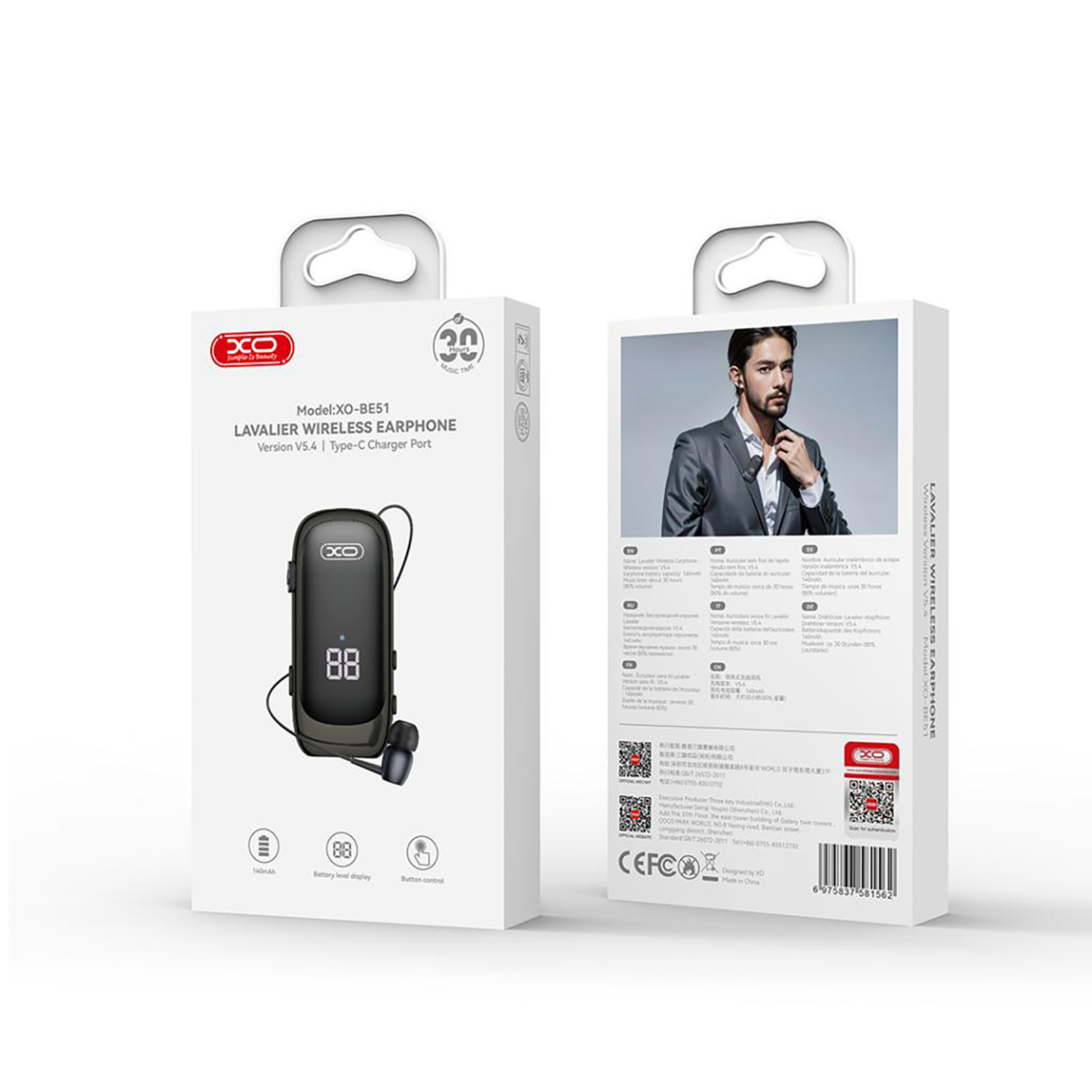 Bluetooth-гарнітура XO BE51 Black - изображение 5