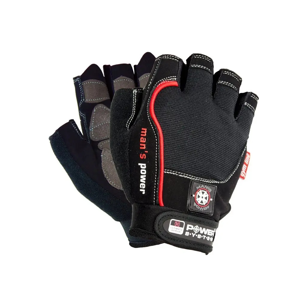 Рукавички для фітнесу Power System PS-2580 Mans Power Black L (PS-2580_L_Black) - зображення 1