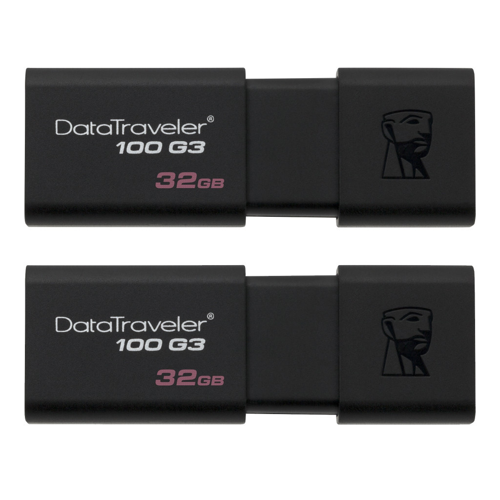 USB флеш накопичувач Kingston 2x32GB DataTraveler 100 G3 USB 3.1 (DT100G3/32GB-2P) - зображення 1