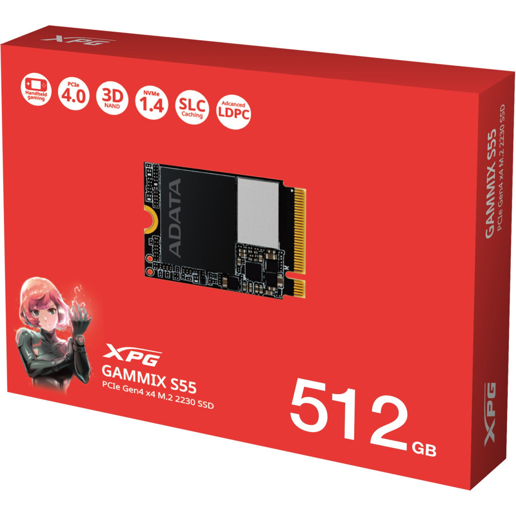 Накопичувач SSD M.2 2230 512GB GAMMIX S55 ADATA (SGAMMIXS55-512G-C) - изображение 3