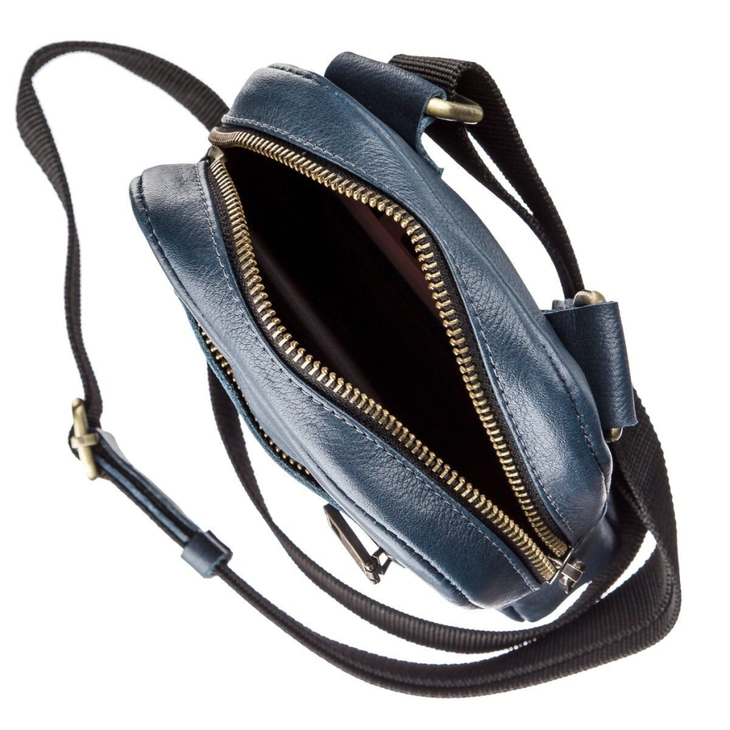 Сумка Shvigel Чоловіча шкіряна Синя (19105) - зображення 4