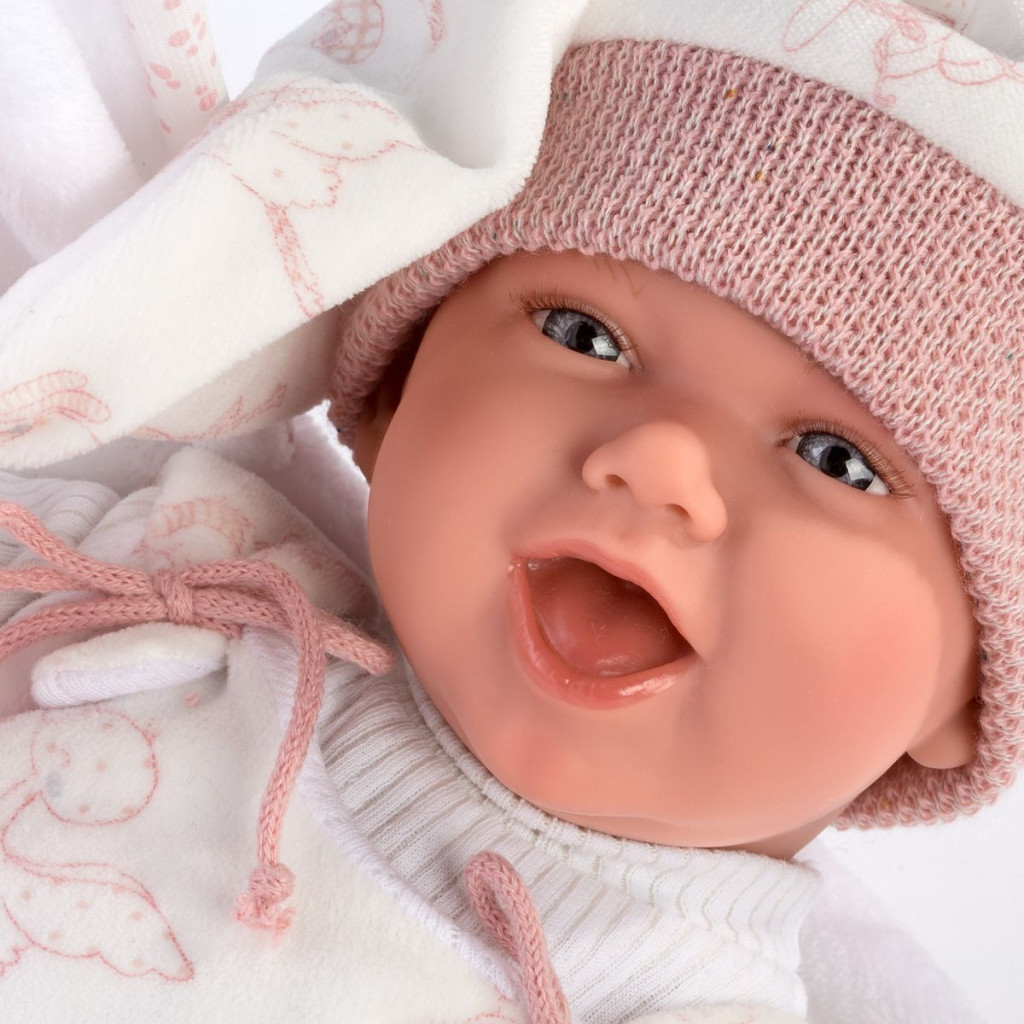 Пупс Llorens Mimi sonrisas capazo ciguena rosa, 42 см (74006) - зображення 6