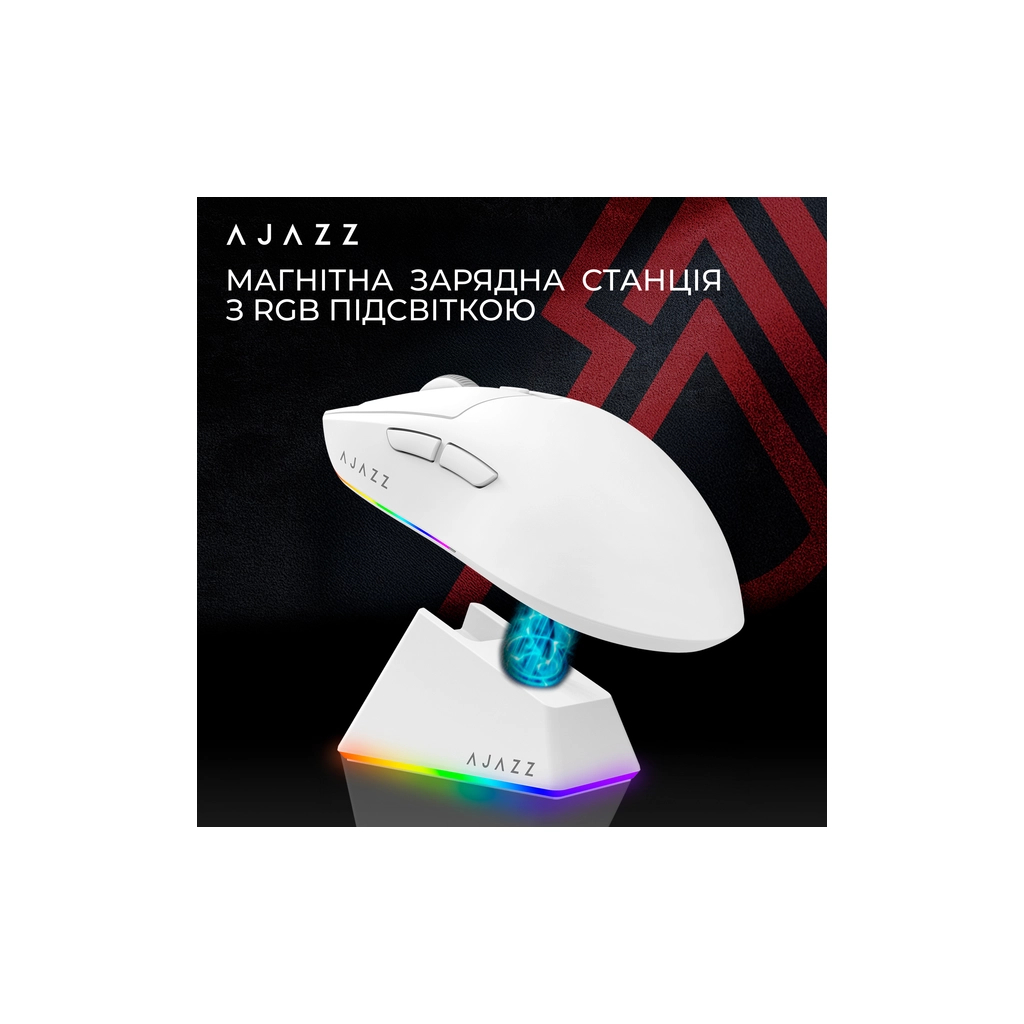 Мишка Ajazz AJ139 V2 MC Wireless/Bluetooth/USB White (AJ139-V2-MC-W) - зображення 6