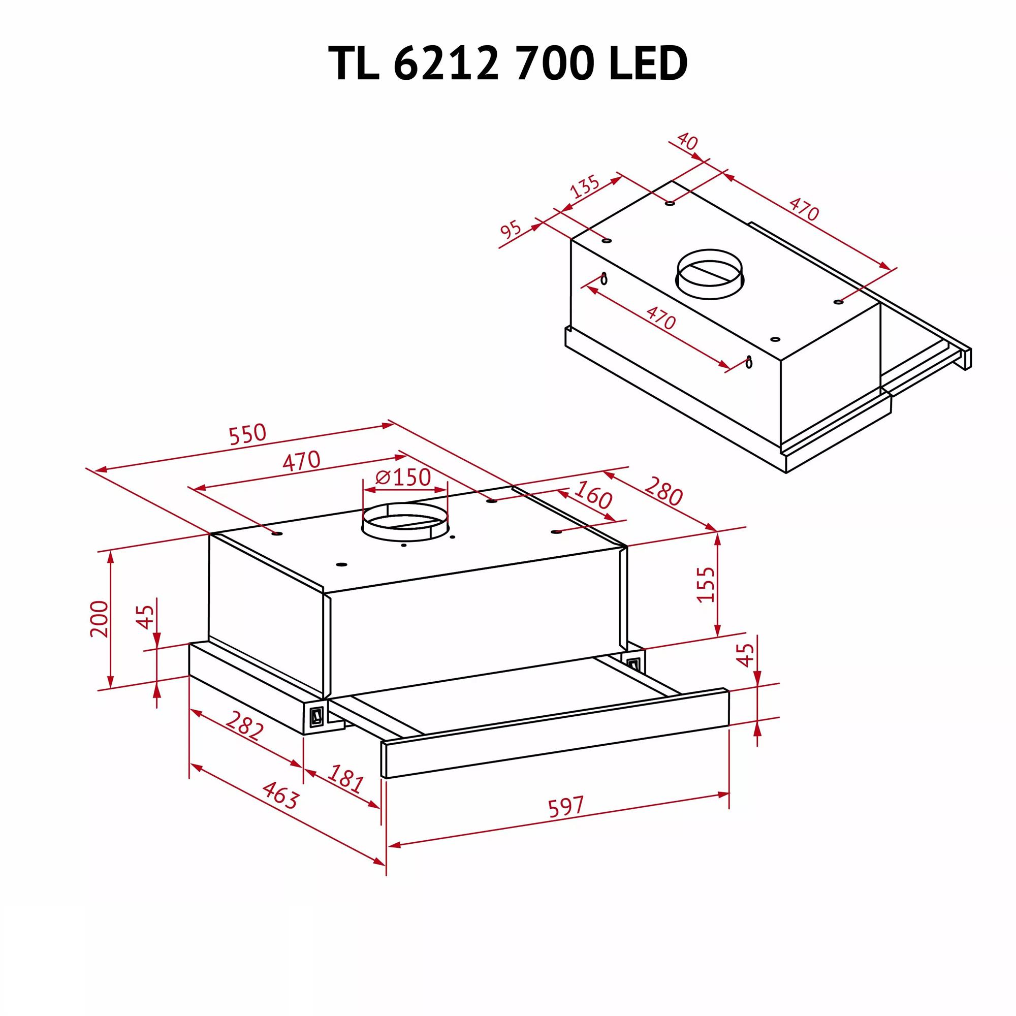 Витяжка Perfelli TL 6212 BL 700 LED - зображення 12