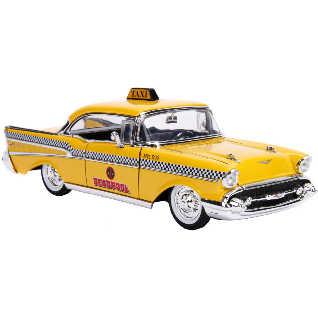 Машина Jada металева "Марвел. Жовте таксі" Чеві Бел Ейр (1957) з фігуркою Дедпула 1:24 (253225001) - зображення 10