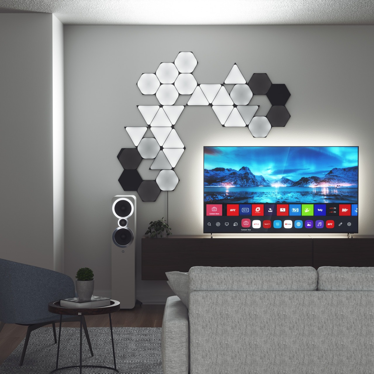 Додаткові панелі Nanoleaf Shapes Ultra Black Hexagons Expansion Pack, Apple HomeKit, 3 шт. (NL42-0101HX-3PK) - зображення 3