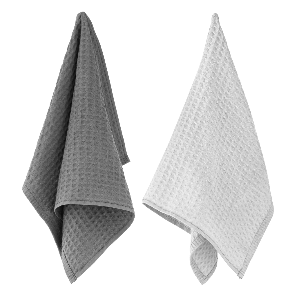 Рушник Ardesto набір для кухні Pique 40 x 60 см, 2шт 100% бавовна, сірий темний, сірий світлий (ART4060VG) - зображення 4