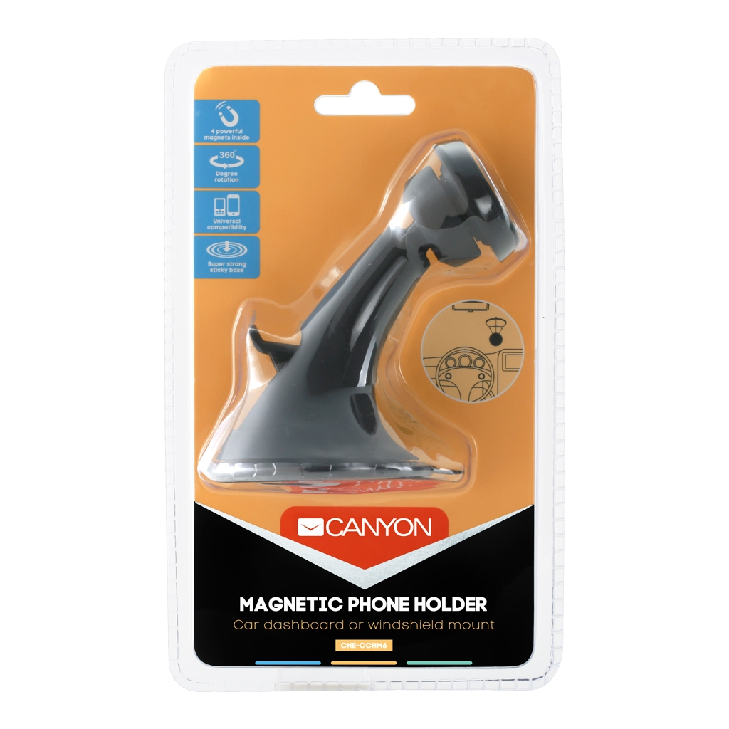 Універсальний автотримач Canyon Front car dashboard magnetic phone holder (CNE-CCHM6) - зображення 5