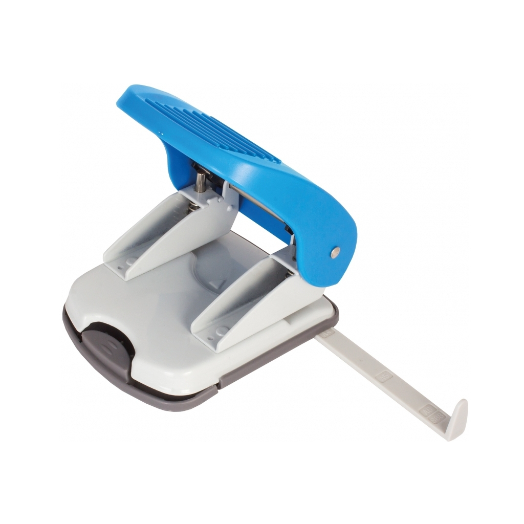 Діркопробивач Economix з лінійкою 40 аркушів Синій (E40136) - зображення 3