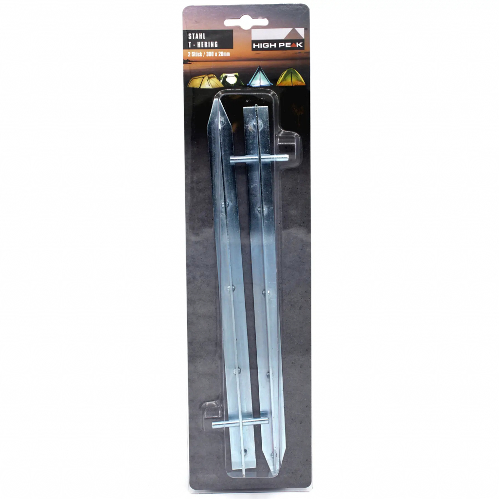Комплект кілочків High Peak Steel T-Peg 30 см 2 шт Silver (928996) - зображення 1