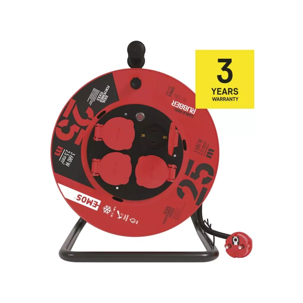 Мережевий подовжувач EMOS P19625, 25m, 2.5mm2 (P19625) - зображення 6