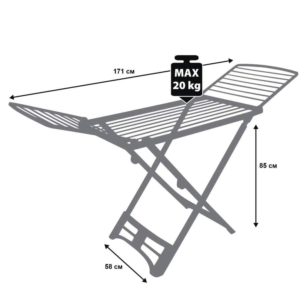 Сушарка для білизни Casa Si Resin 20m White Підлогова (CS92066Q01) (DAS302859) - зображення 2