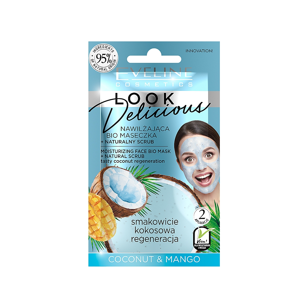 Маска для обличчя Eveline Cosmetics зволожуюча Кокос і манго 10 мл (5903416026228) - зображення 1