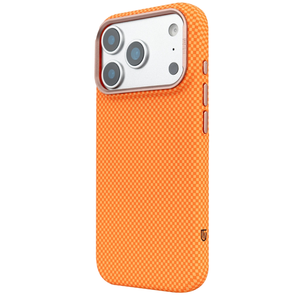 Чохол до мобільного телефона Armorstandart LikeCarbon2 SE MagCase Apple iPhone 17 Pro Kevlar Orange Rose Gold (ARM89168) - зображення 5
